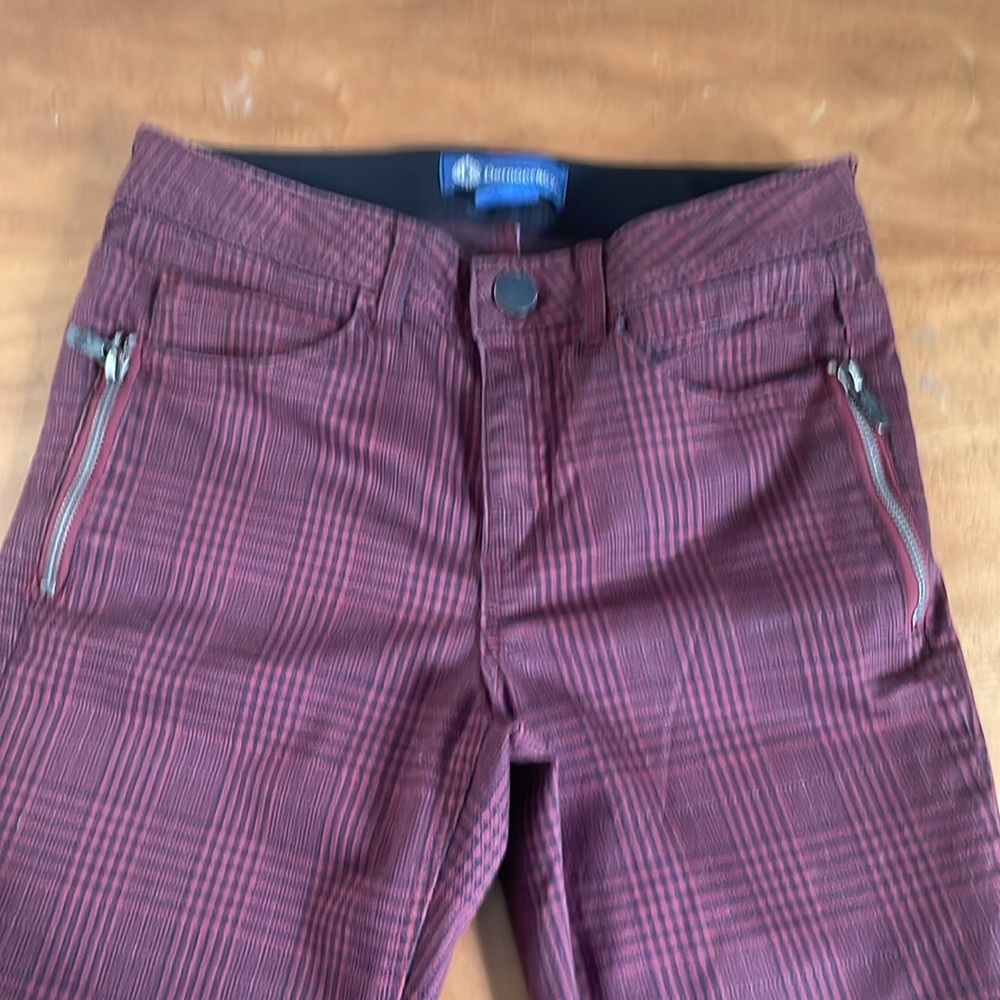 Democracy AbSolution Deep Red and Black Printed Trousers Size 4 - Picture 13 of 14